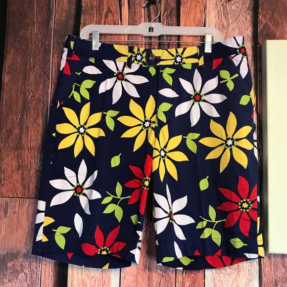 Loudmouth Shorts Loudmouth Mens Golf Shorts Poinsettias Size 36